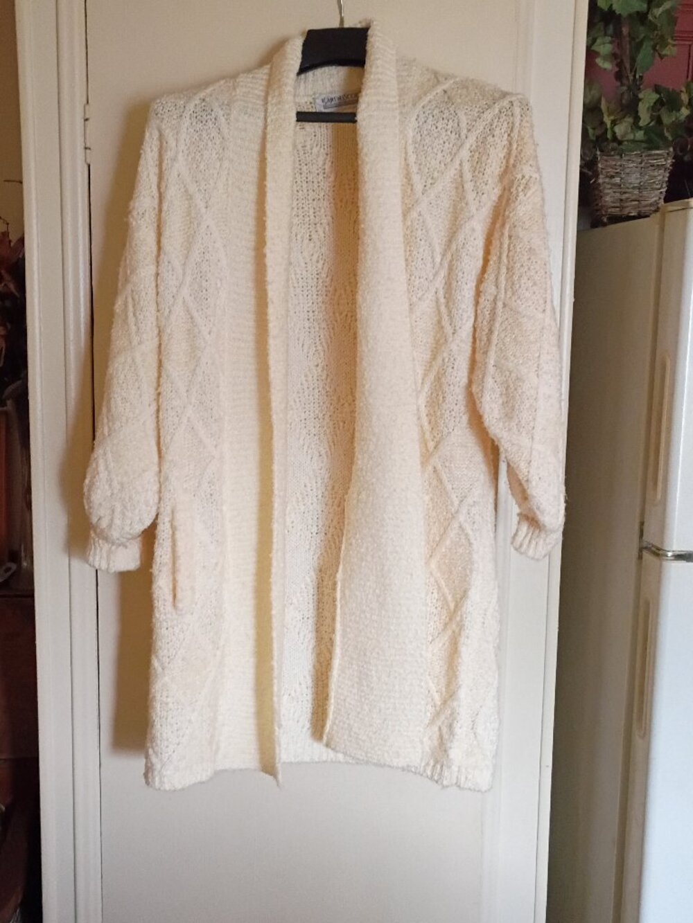 Long Sweater Jacket Karen Scott Size M Open Front